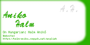 aniko halm business card